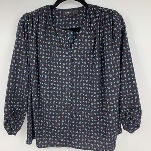 Corey Lynn Calter 2 Blouse Button Front Multicolor Dark Fairy Whimsigoth Cottage